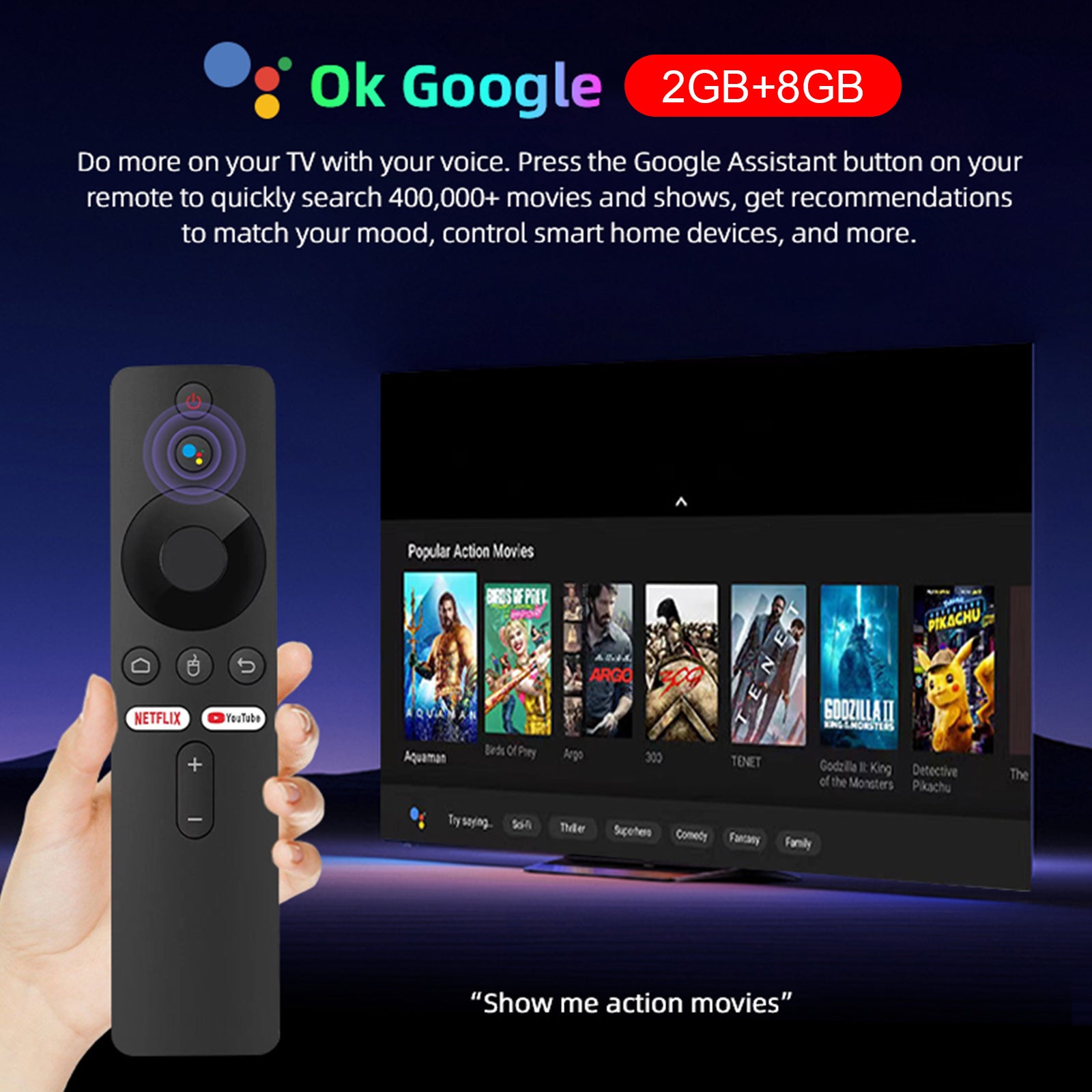G96 TV Stick Android13.0 Ram 2GB ROM 8GB Dual-Band Player Bluetooth Voice TV BOX