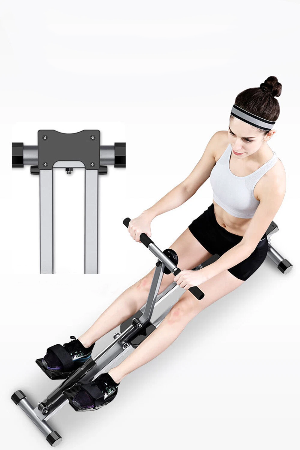 Folding Mute Single Bar Rowing Machine Home Cardio Workout