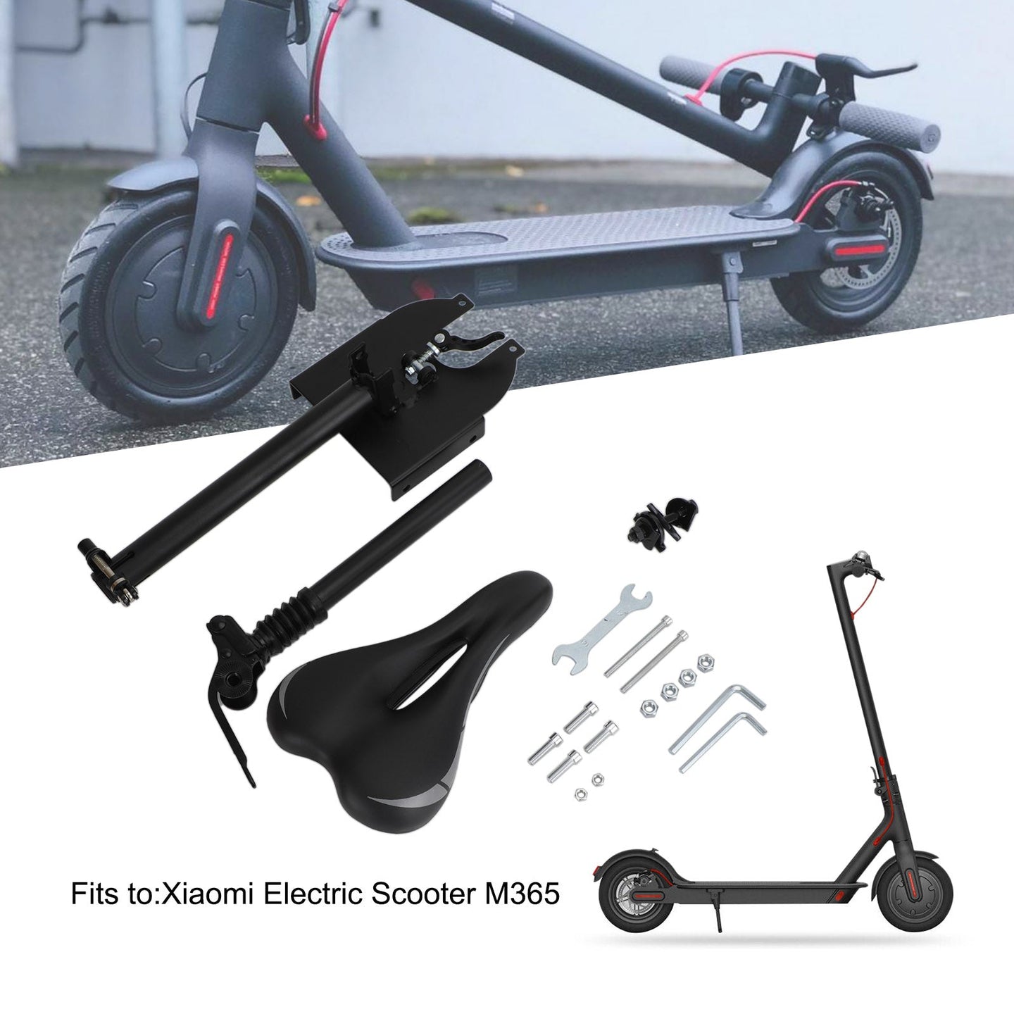 Waterproof PU Saddle with Tools for Xiaomi M365 Electric Scooter
