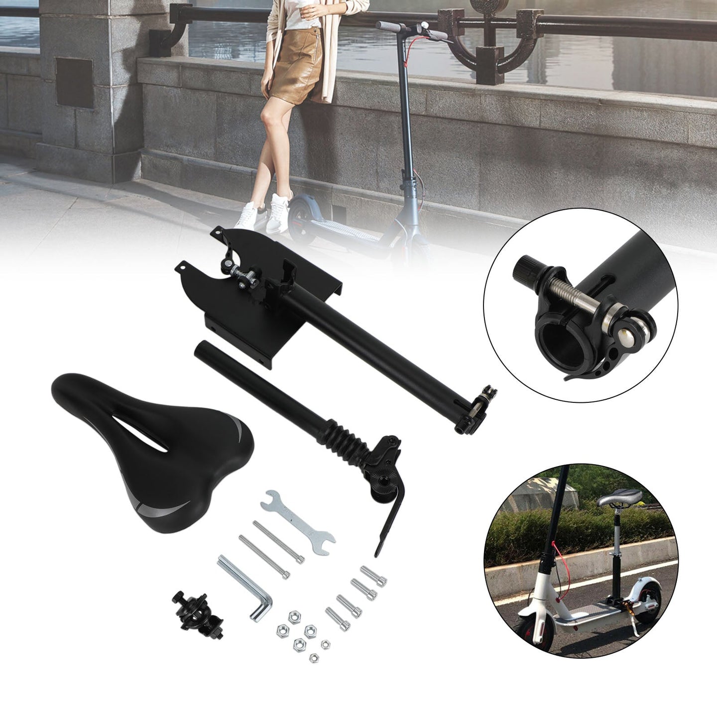 Waterproof PU Saddle with Tools for Xiaomi M365 Electric Scooter