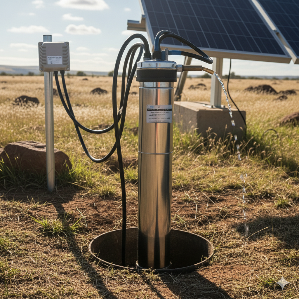 3" 48V 750W MPPT Screw Solar Bore Pump Submersible Deep Well Hole Steel