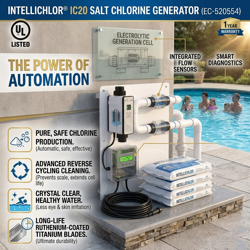 Safe & Easy IC20 Saltwater Chlorine Generator – Keep Your Pool Clean & Fresh
