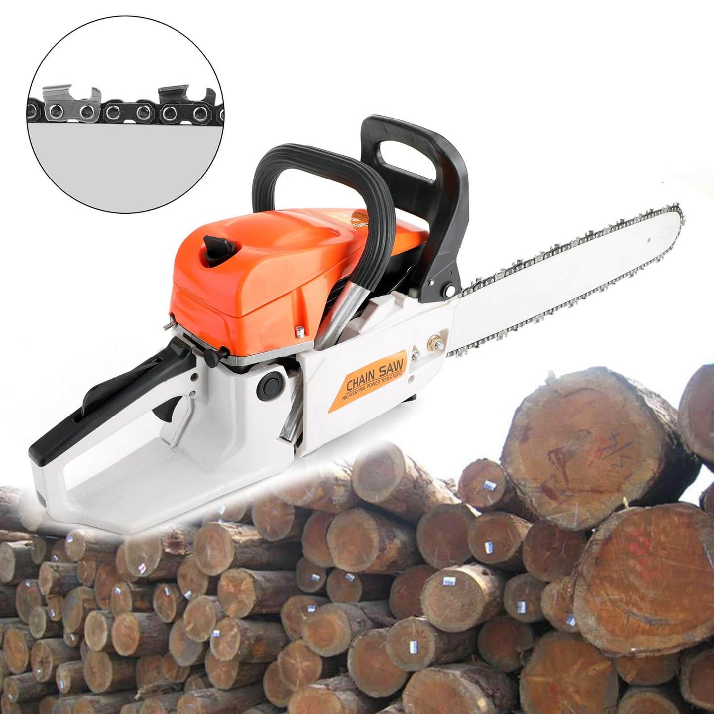 52cc Gasoline Chainsaw – Aluminum Crankcase · 20" Bar