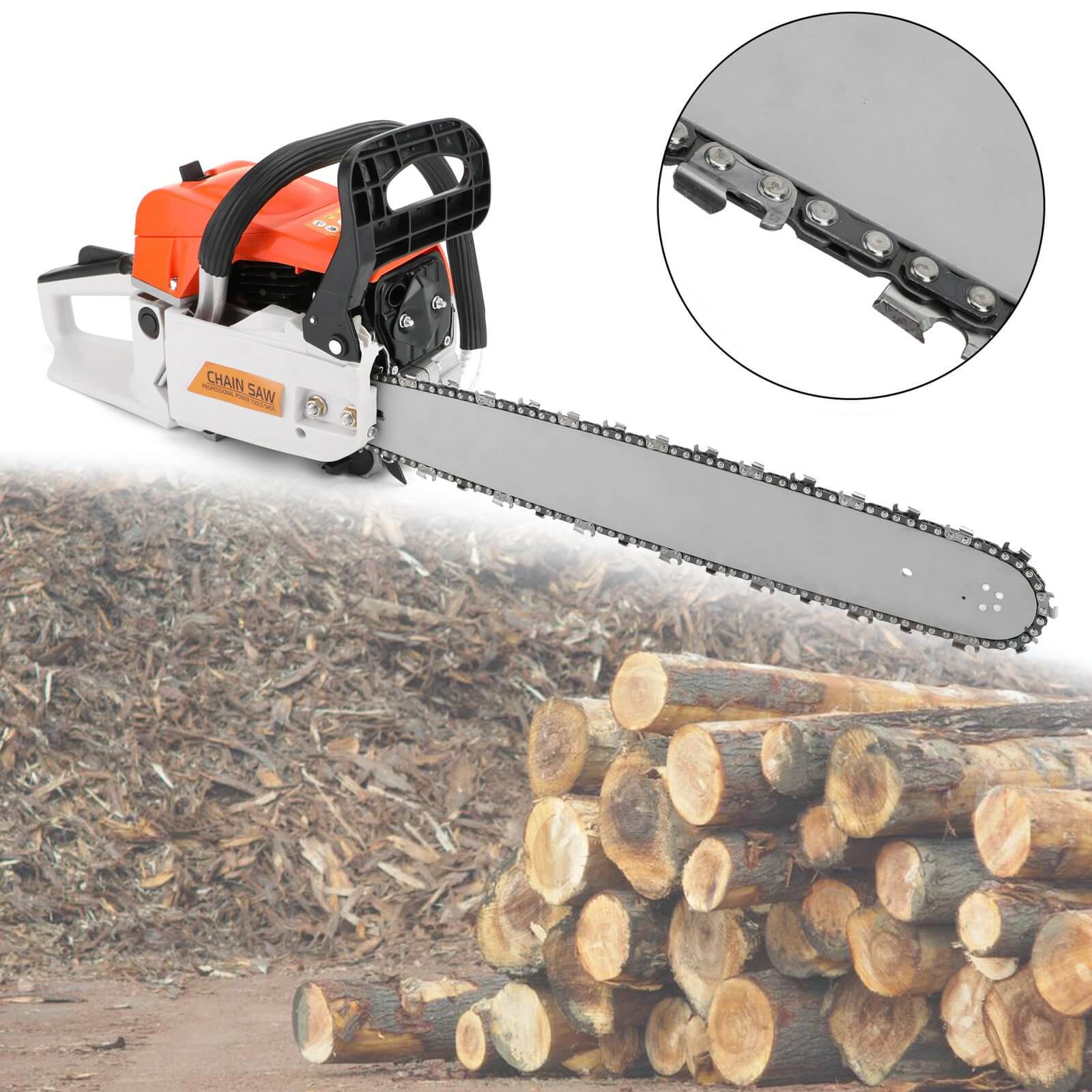 52CC Gas Chainsaw 22-Inch, 2-Stroke Petrol Chain Saw for Wood Cutting