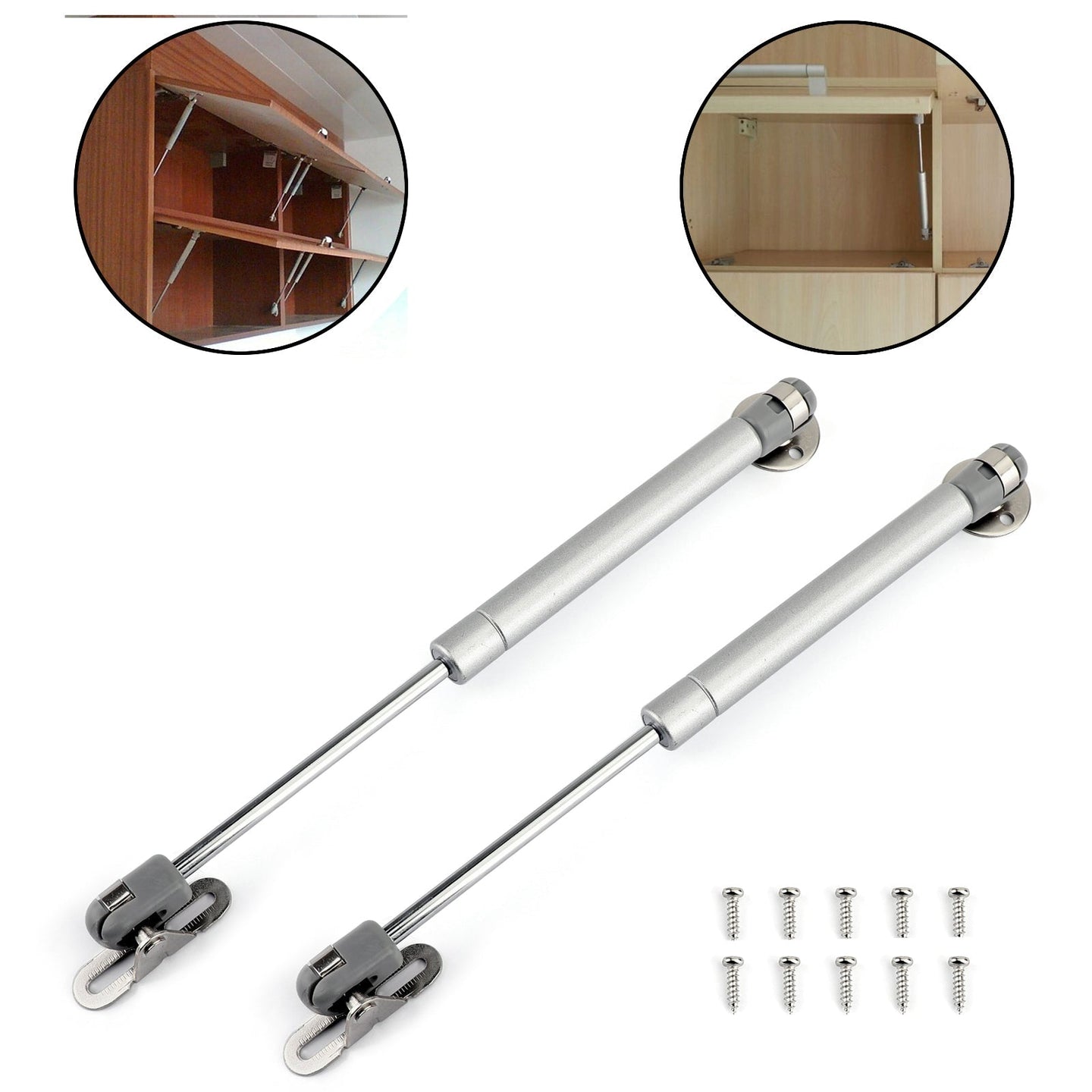 Door Hinge Gas Spring Strut Prop Shock Lift Kitchen Cabinet Hydraulic, 2PCS