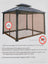 10x10 ft Gazebo Mosquito Netting Walls, 4-Panel Screen House with Zipper Door for Outdoor Patio Canopy