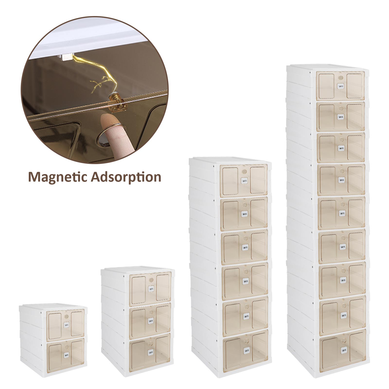 2-9 Pair No-Installation Shoe Storage Cabinet Drawer Box Plastic Frame Shoe Box