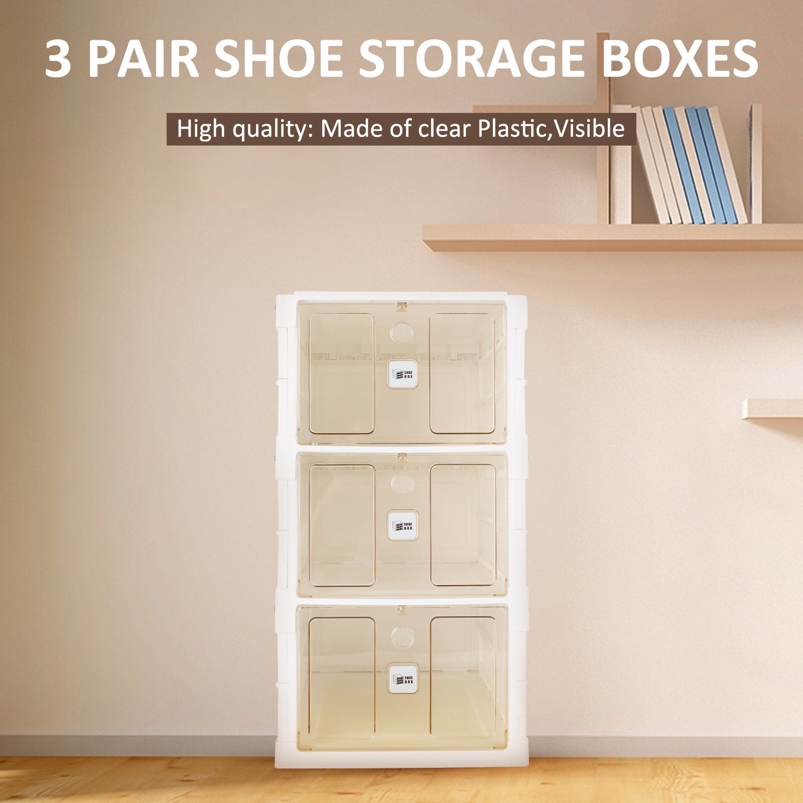 2-9 Pair No-Installation Shoe Storage Cabinet Drawer Box Plastic Frame Shoe Box, 6 Layers