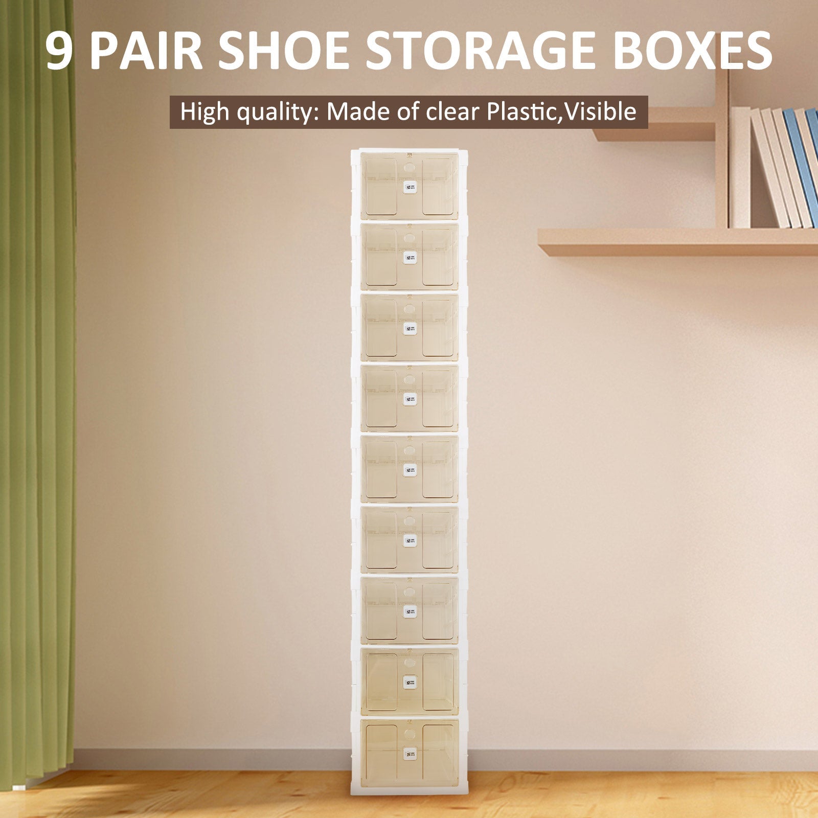 2-9 Pair No-Installation Shoe Storage Cabinet Drawer Box Plastic Frame Shoe Box