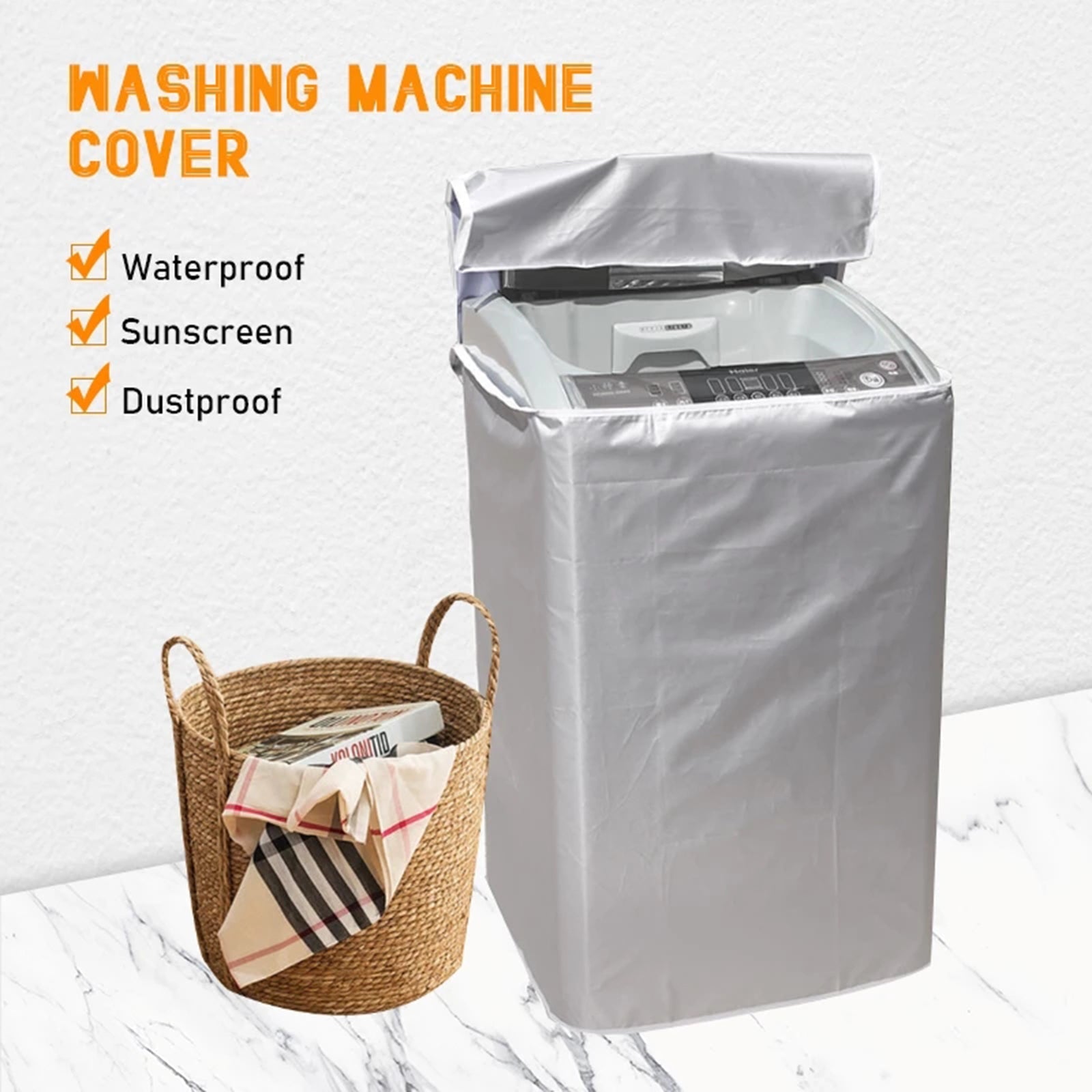 Dustproof Washing Machine Waterproof Protective Cover Front Load Wash Dryer S-XL, XL
