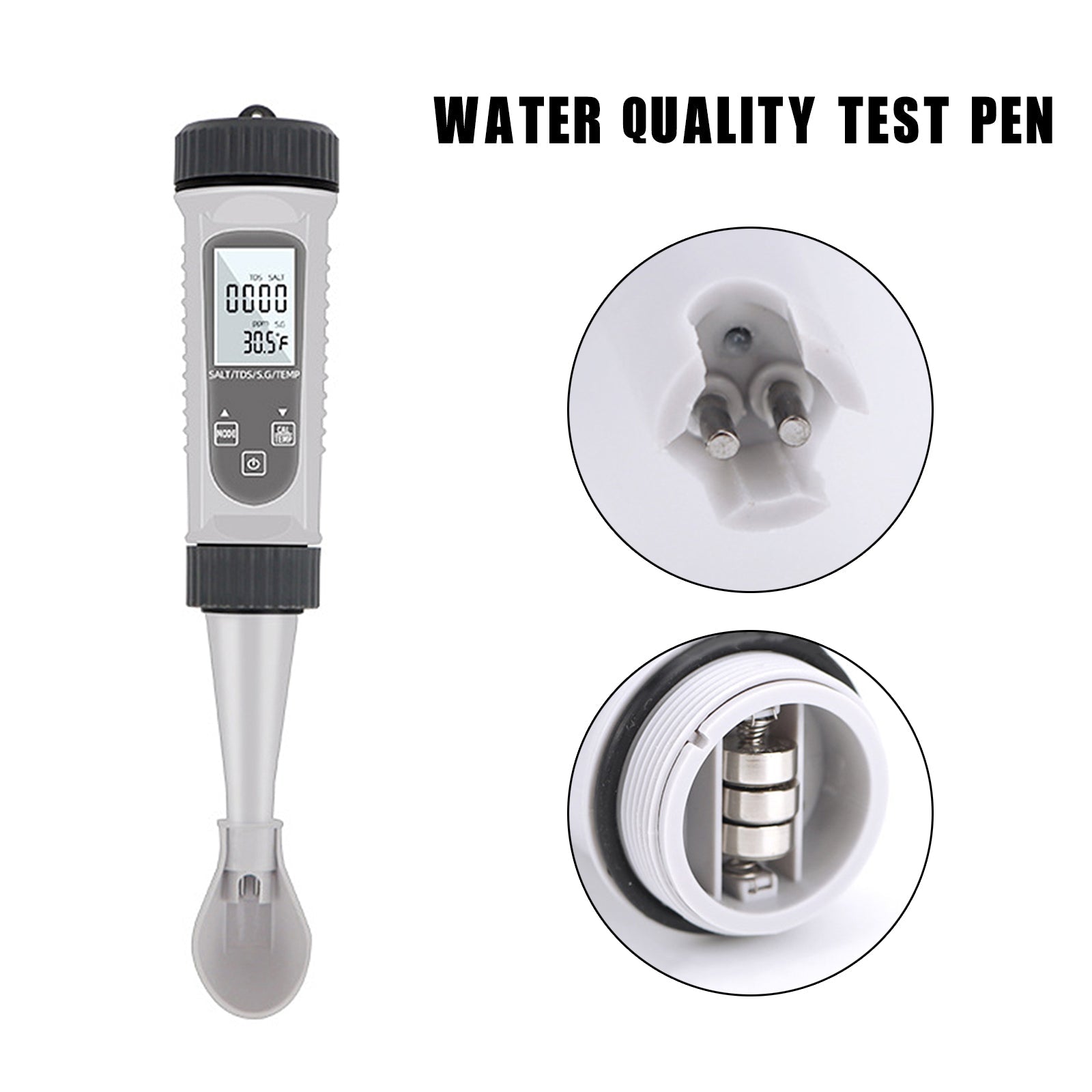 4-in-1 Digital Water Quality Tester, Measures TDS, EC, Salinity & Temperature for Pools, Aquariums & Hydroponics