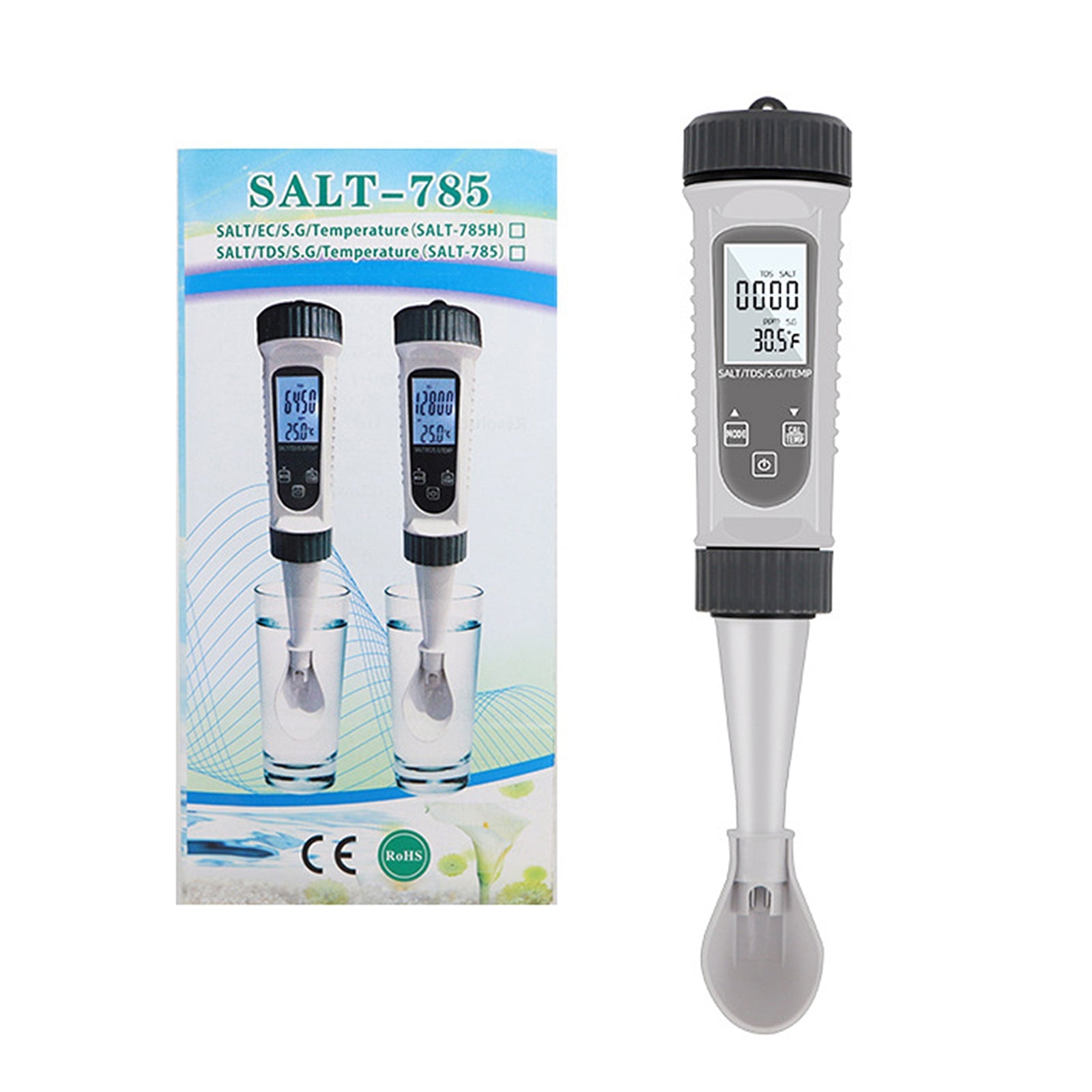 4-in-1 Digital Water Quality Tester, Measures TDS, EC, Salinity & Temperature for Pools, Aquariums & Hydroponics