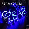 BAR Neon Sign Light LED Juice Letter Neon Lamp Tube Party Night Light Lamp, Blue