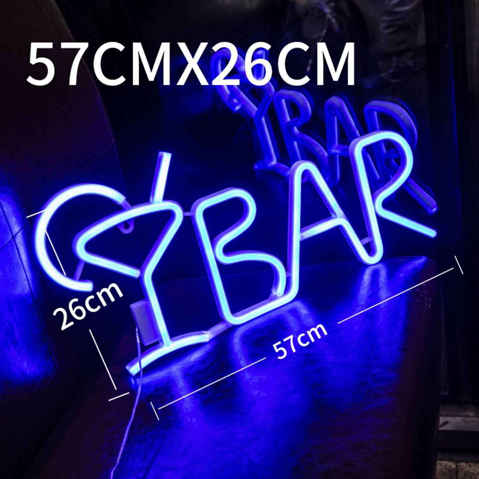 BAR Neon Sign Light LED Juice Letter Neon Lamp Tube Party Night Light Lamp, Blue