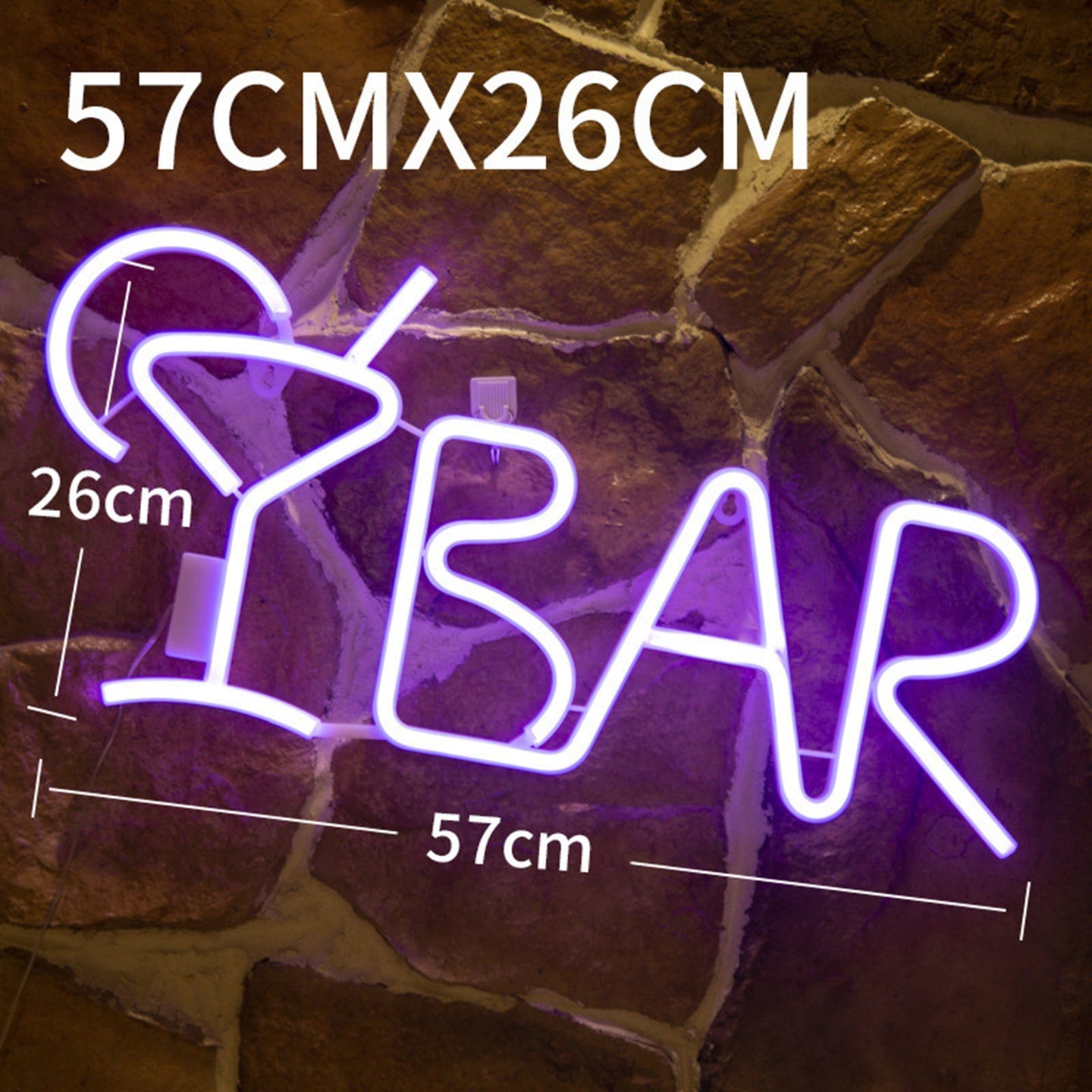BAR Neon Sign Light LED Juice Letter Neon Lamp Tube Party Night Light Lamp, Purple