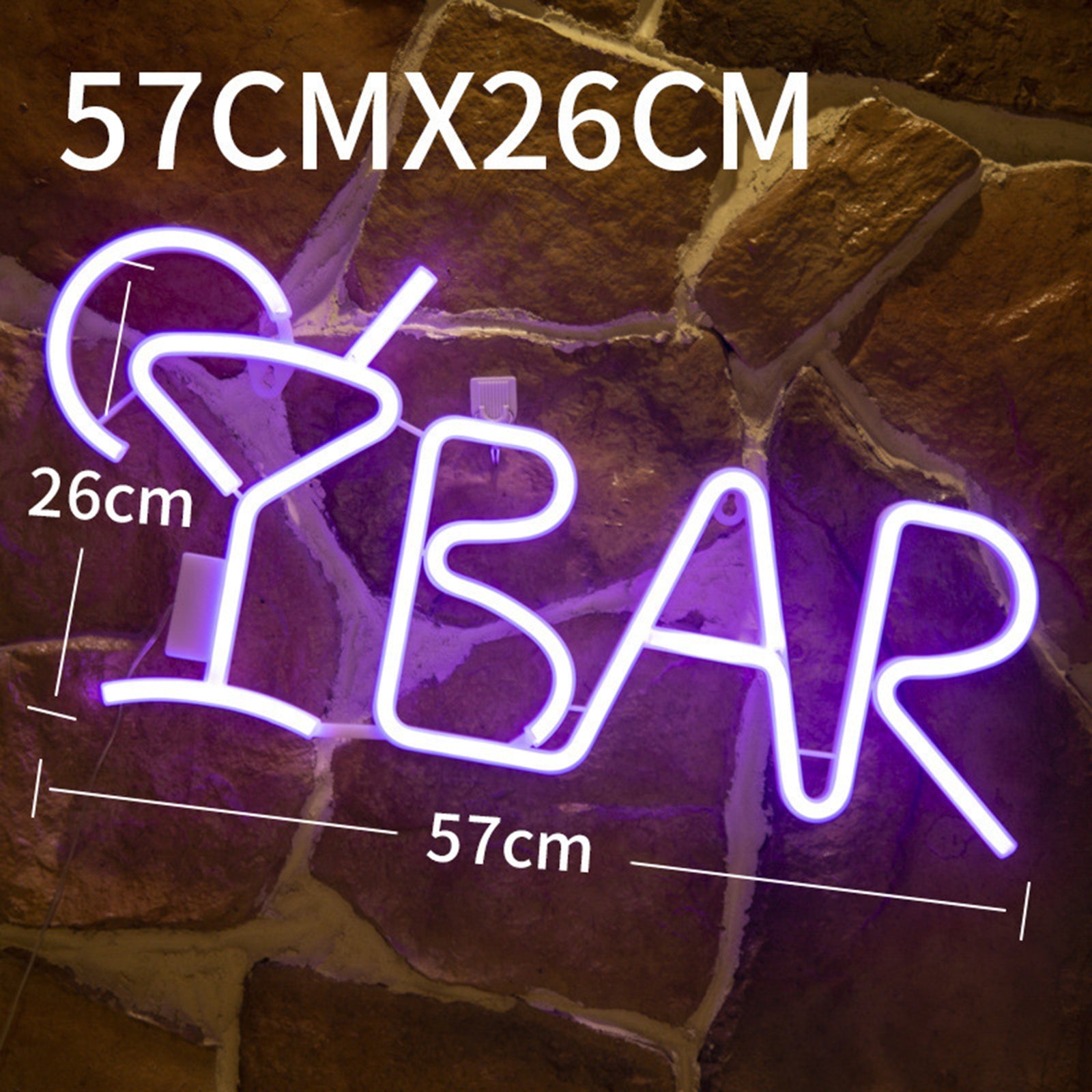 BAR Neon Sign Light LED Juice Letter Neon Lamp Tube Party Night Light Lamp, Purple