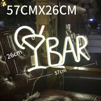 BAR Neon Sign Light LED Juice Letter Neon Lamp Tube Party Night Light Lamp, White