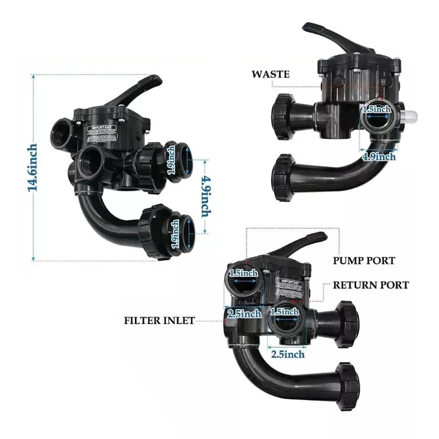 SP0710XR50 Multiport Control Valve Fit For Hayward Pro-Series Vari-Flo