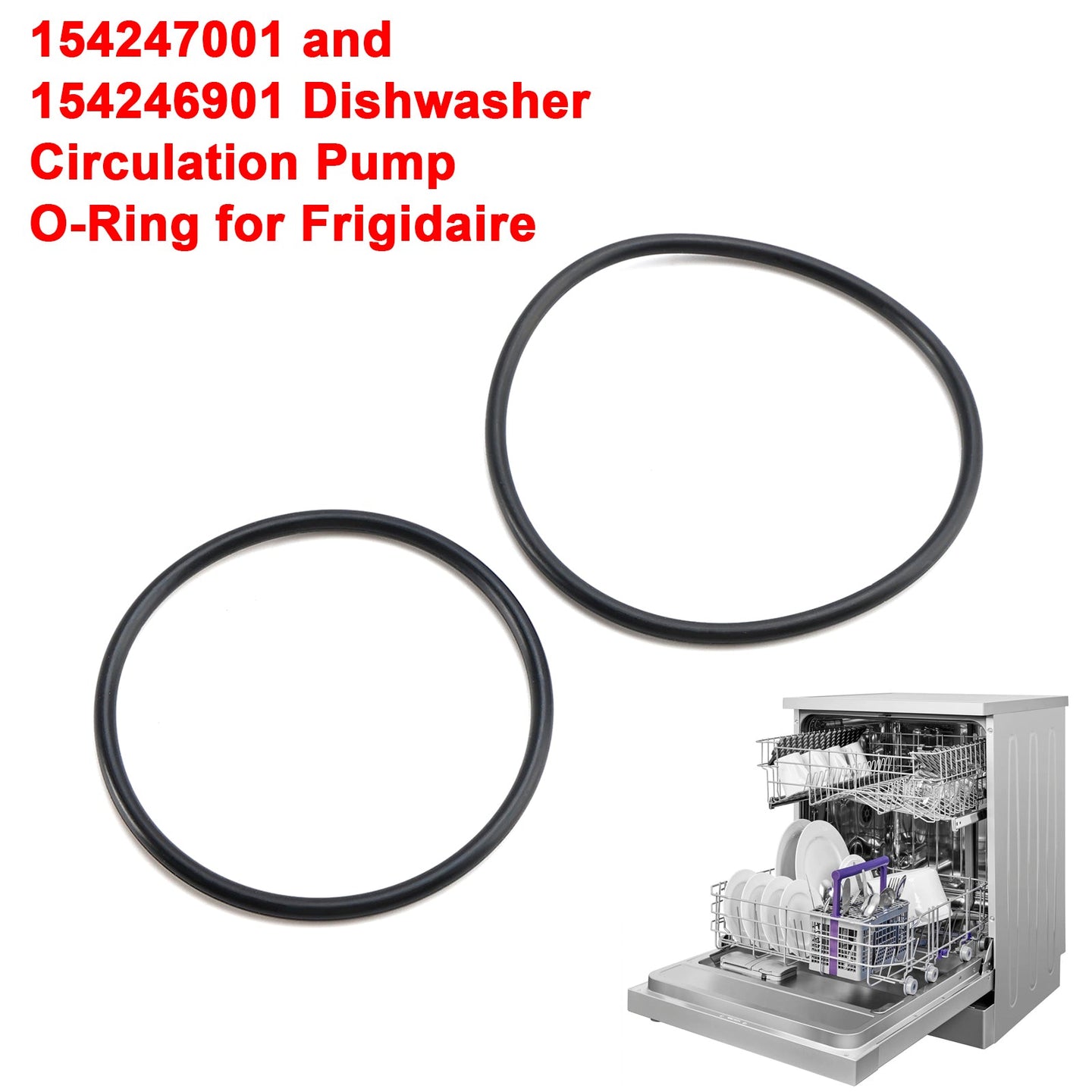 154247001 & 154246901 O-Ring Seal Kit (4-Pack) for Frigidaire Dishwasher Circulation Pump