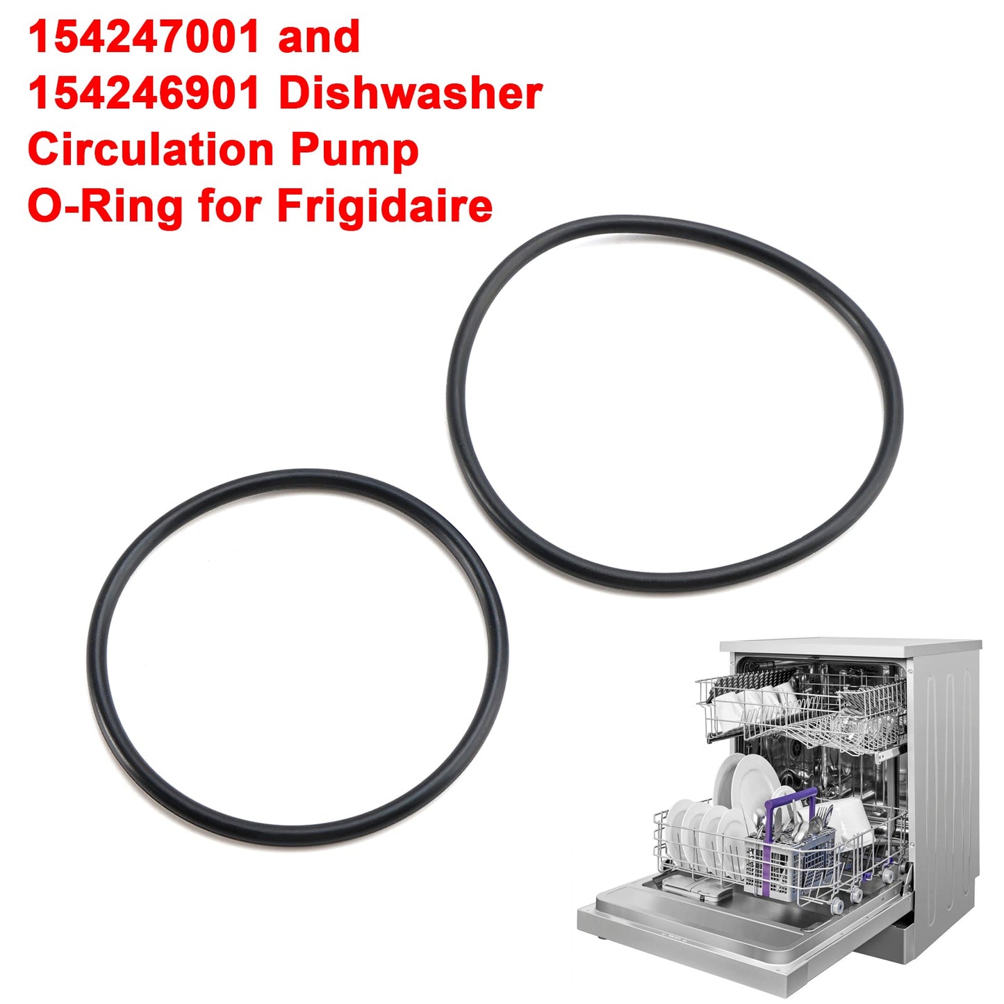 154247001 & 154246901 O-Ring Seal Kit (4-Pack) for Frigidaire Dishwasher Circulation Pump