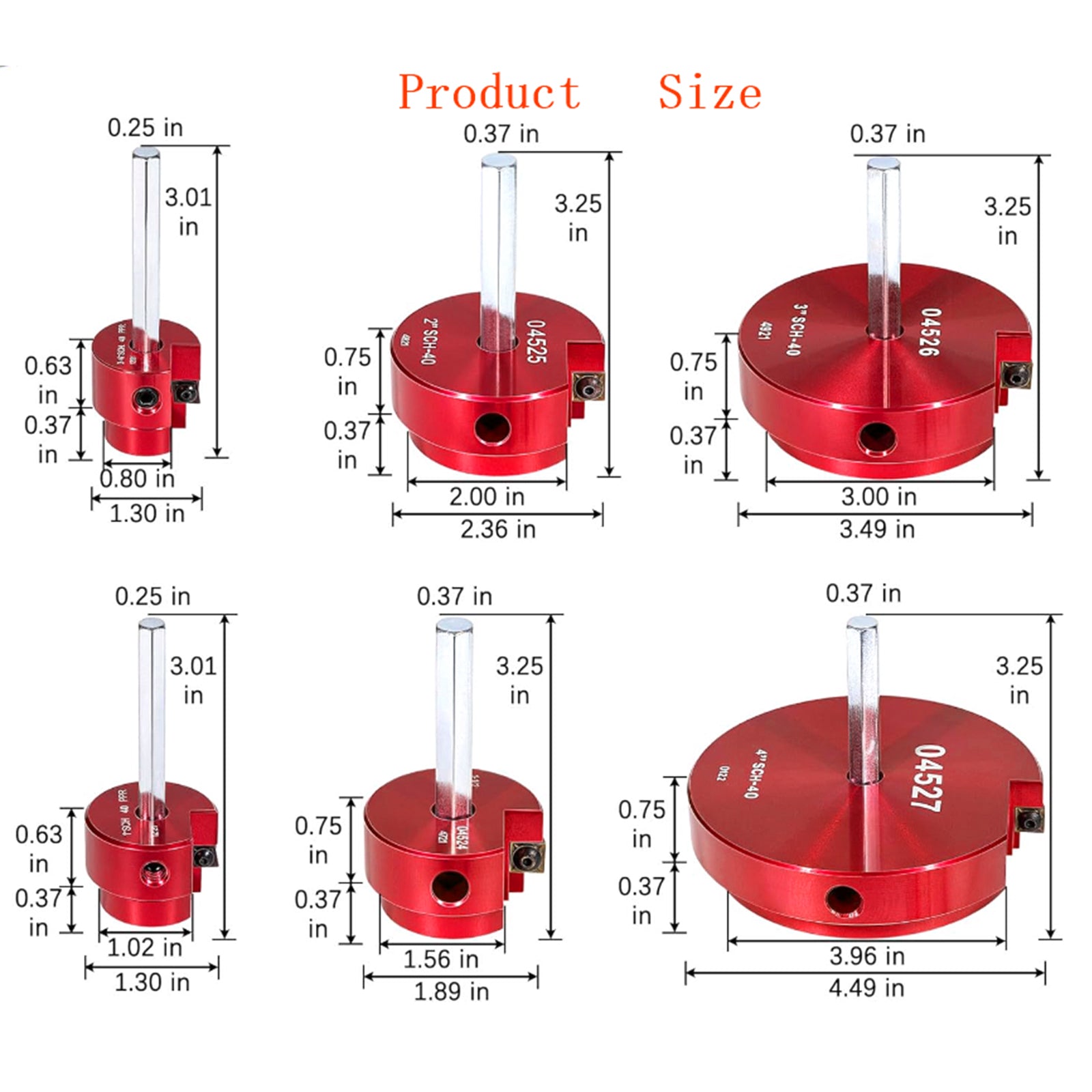 6-Piece Carbide Pipe Reamer Kit, Fitting Saver for PVC, CPVC & ABS Pipes, Fits 1/2" Drills, with Case