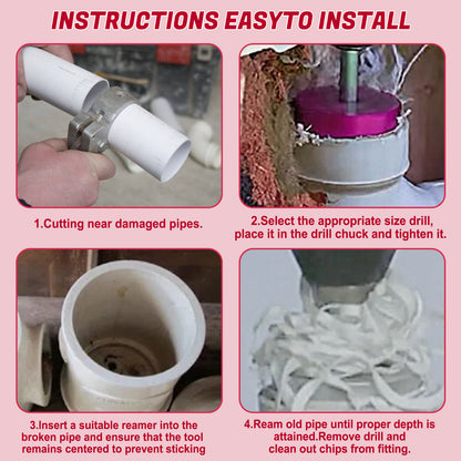 Professional Plastic Pipe Reamer Kit for 1/2" Drills, High-Precision Alloy Cutters for PVC CPVC ABS Pipes Includes Sturdy Case