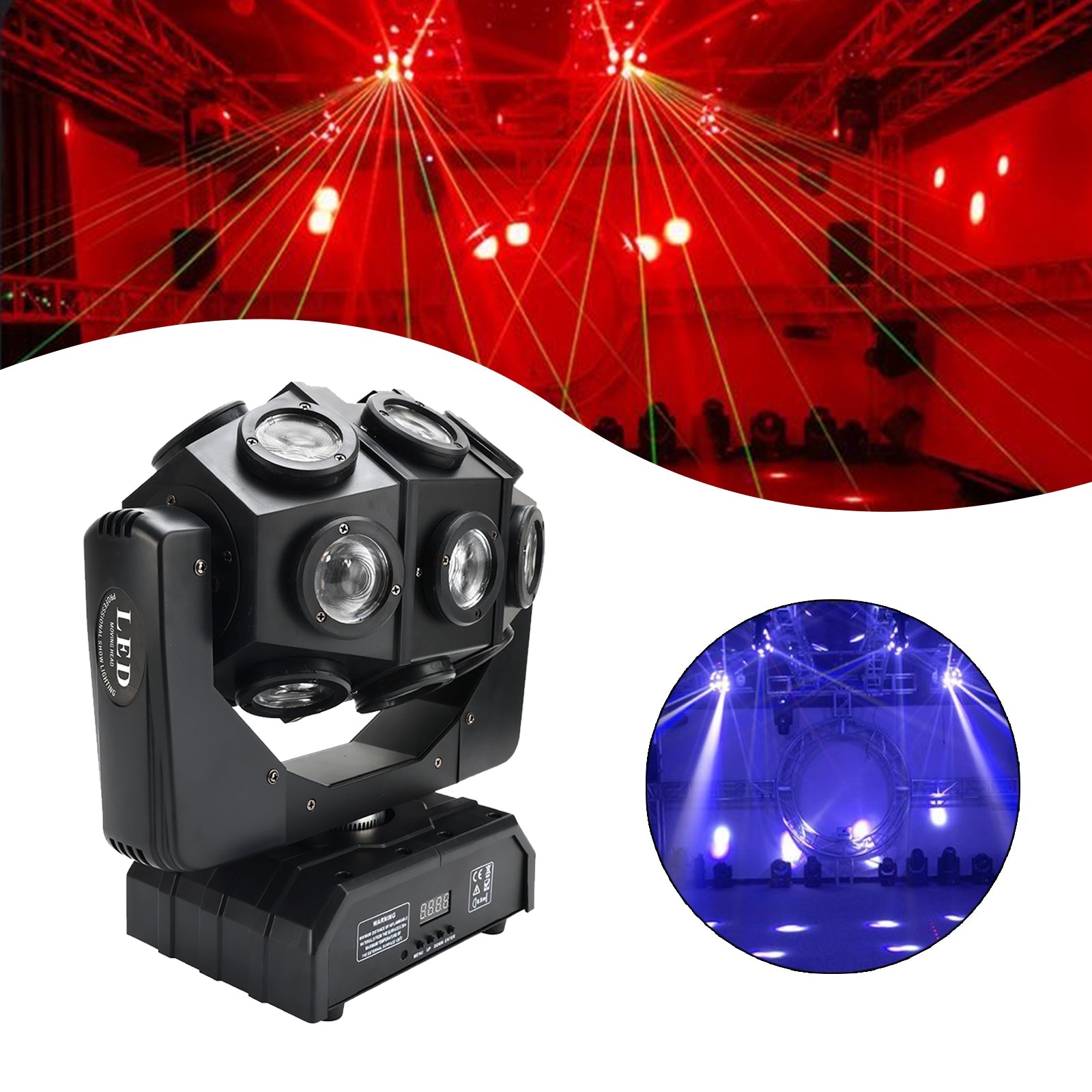 Moving Head Beam Light 180W Moving Head Light RGBW 360?¡ãRotation DJ Lights DMX 512 with Sound Activated