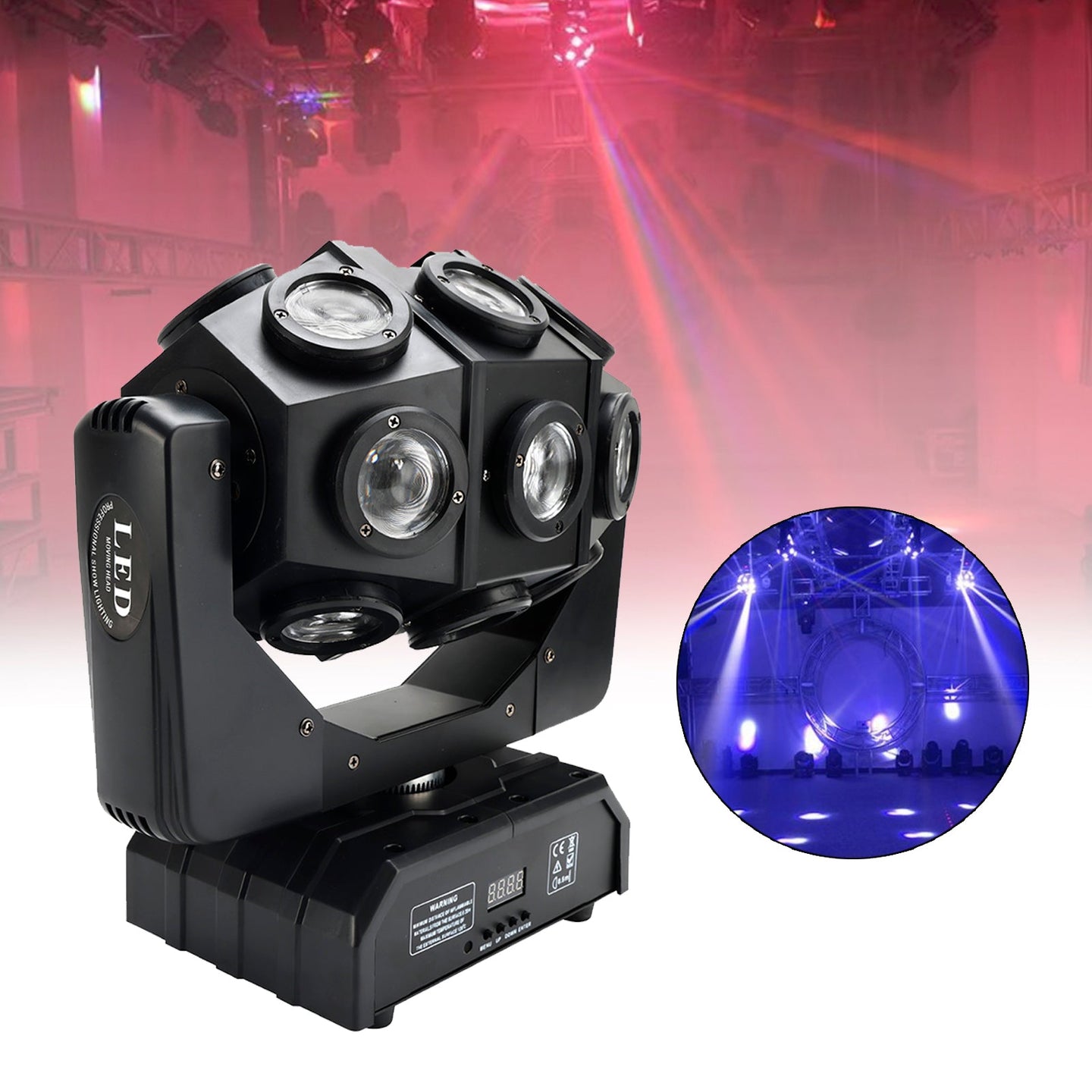 Moving Head Beam Light 180W Moving Head Light RGBW 360?¡ãRotation DJ Lights DMX 512 with Sound Activated