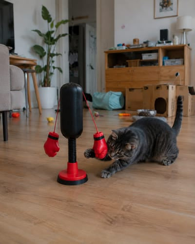 PawBoxer™ Interactive Cat Punching Bag