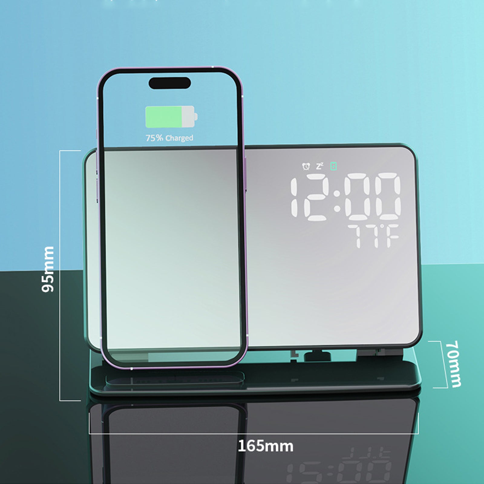 6-in-1 Wireless Charging Station for iPhone & Apple Watch - Nightstand Clock Dock