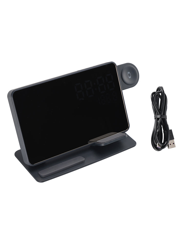 6-in-1 Wireless Charging Station Charger Clock for iPhone 17 16 15 Apple Watch