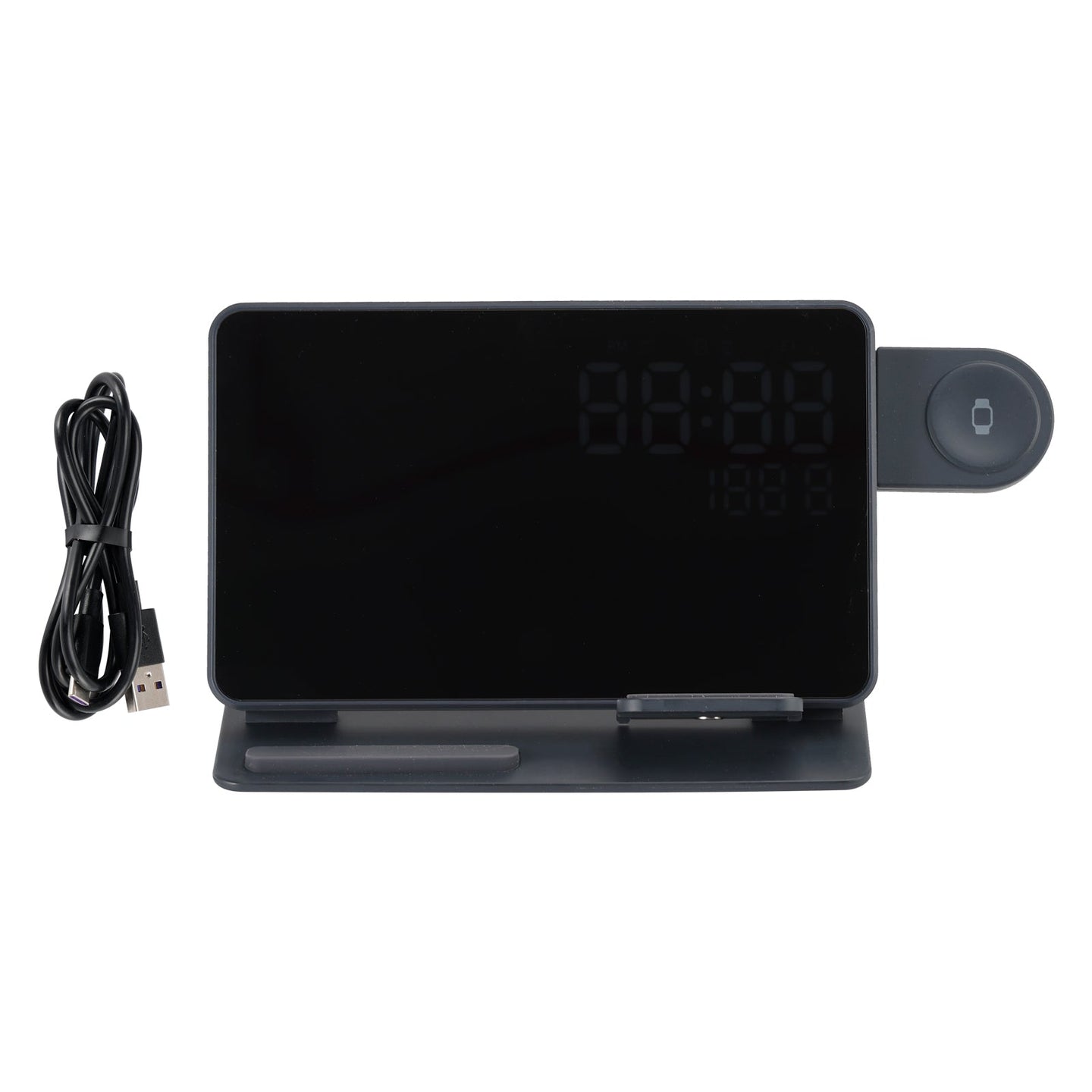 6-in-1 Wireless Charging Station for iPhone & Apple Watch - Nightstand Clock Dock
