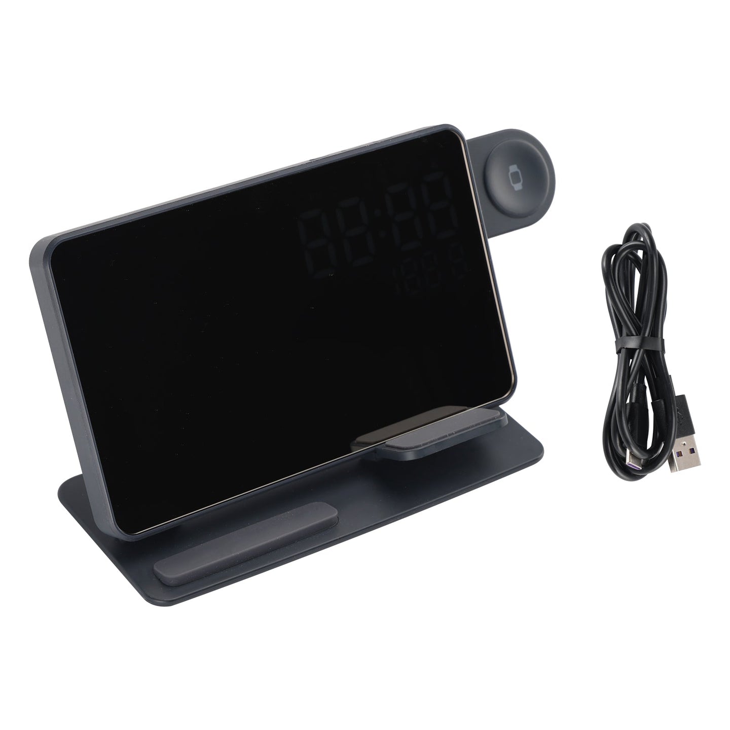 6-in-1 Wireless Charging Station for iPhone & Apple Watch - Nightstand Clock Dock