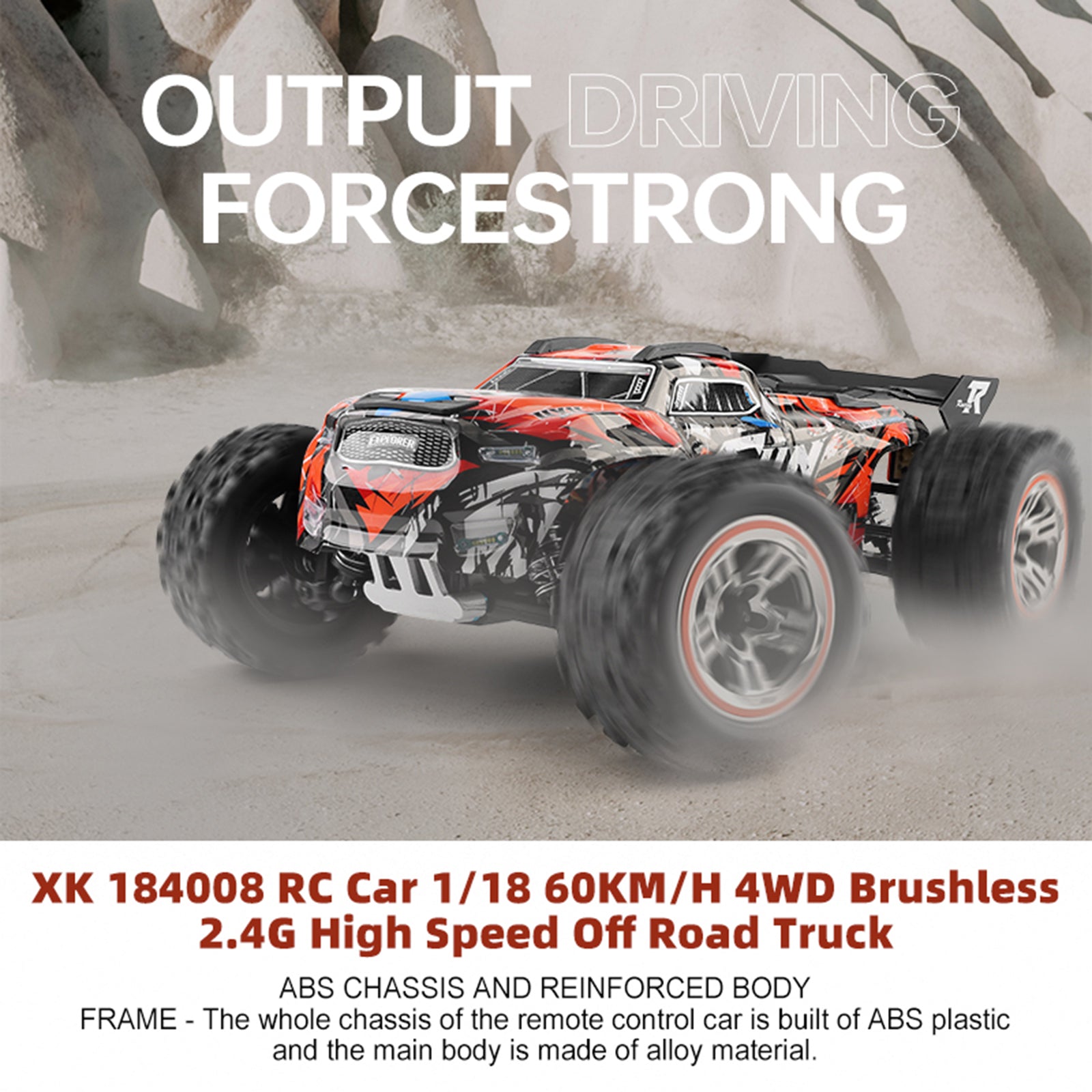 Wltoys XK 184008 RC Car 1/18 60KM/H 4WD Brushless 2.4G High Speed Off Road Truck