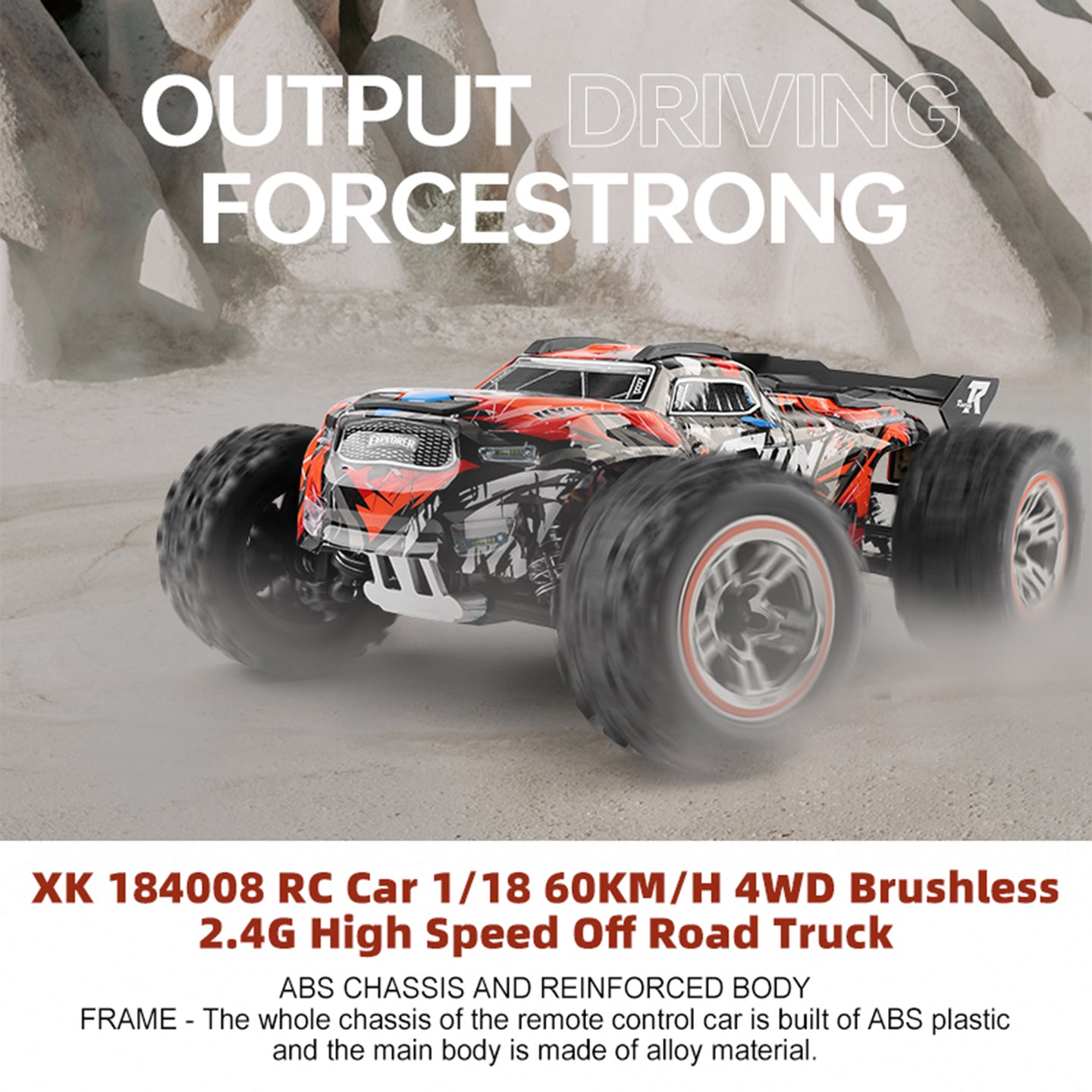Wltoys XK 184008 RC Car 1/18 60KM/H 4WD Brushless 2.4G High Speed Off Road Truck