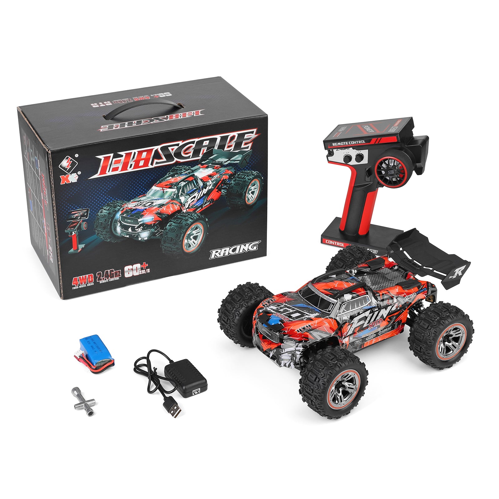 Wltoys XK 184008 RC Car 1/18 60KM/H 4WD Brushless 2.4G High Speed Off Road Truck