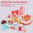 82 Pieces Birthday Cake Toy Play Food Set Plastic Kitchen Cutting Pretend Toys