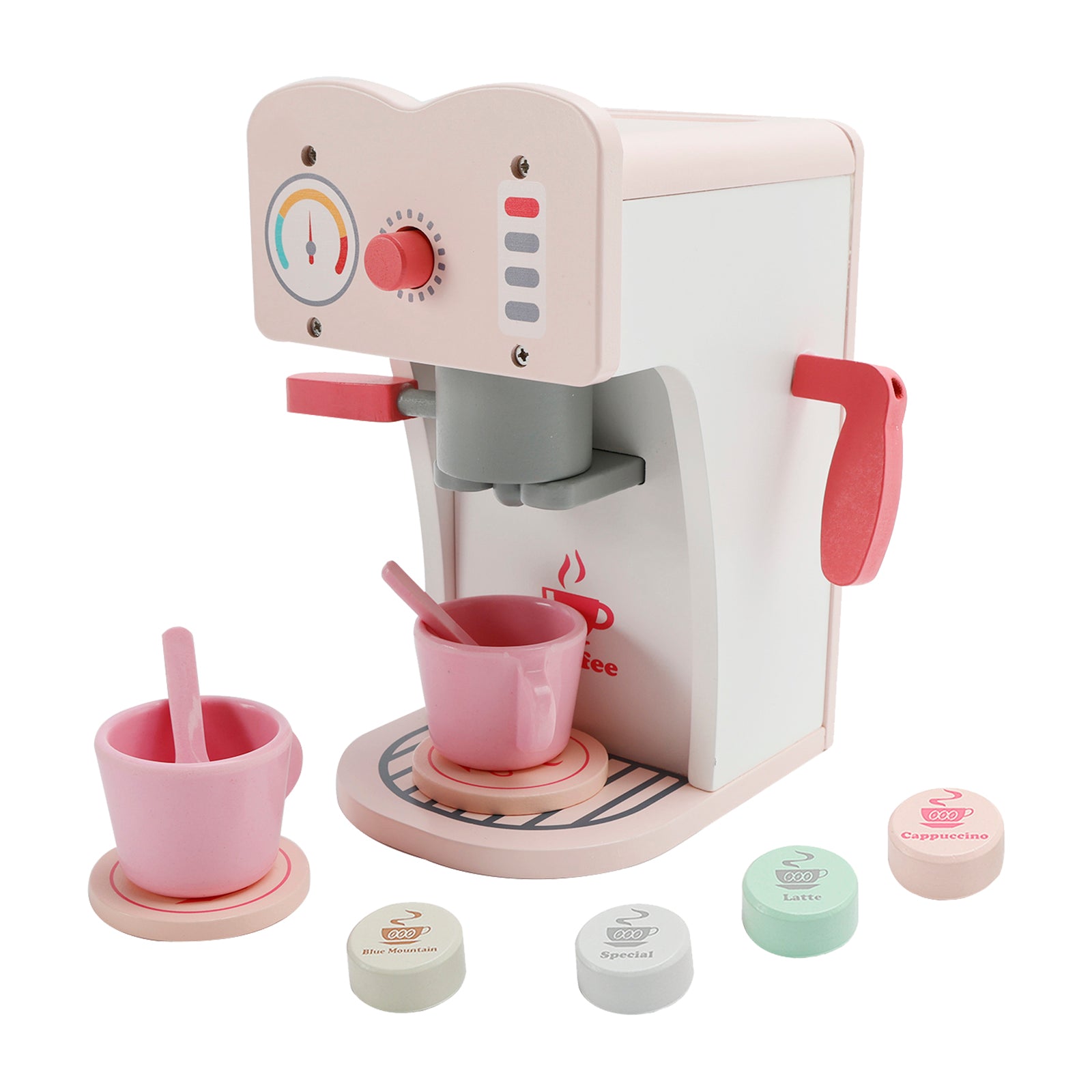 Simulation Pink Coffee Machine Play Kitchen Dishes Set Pretend Toy Kid Gift
