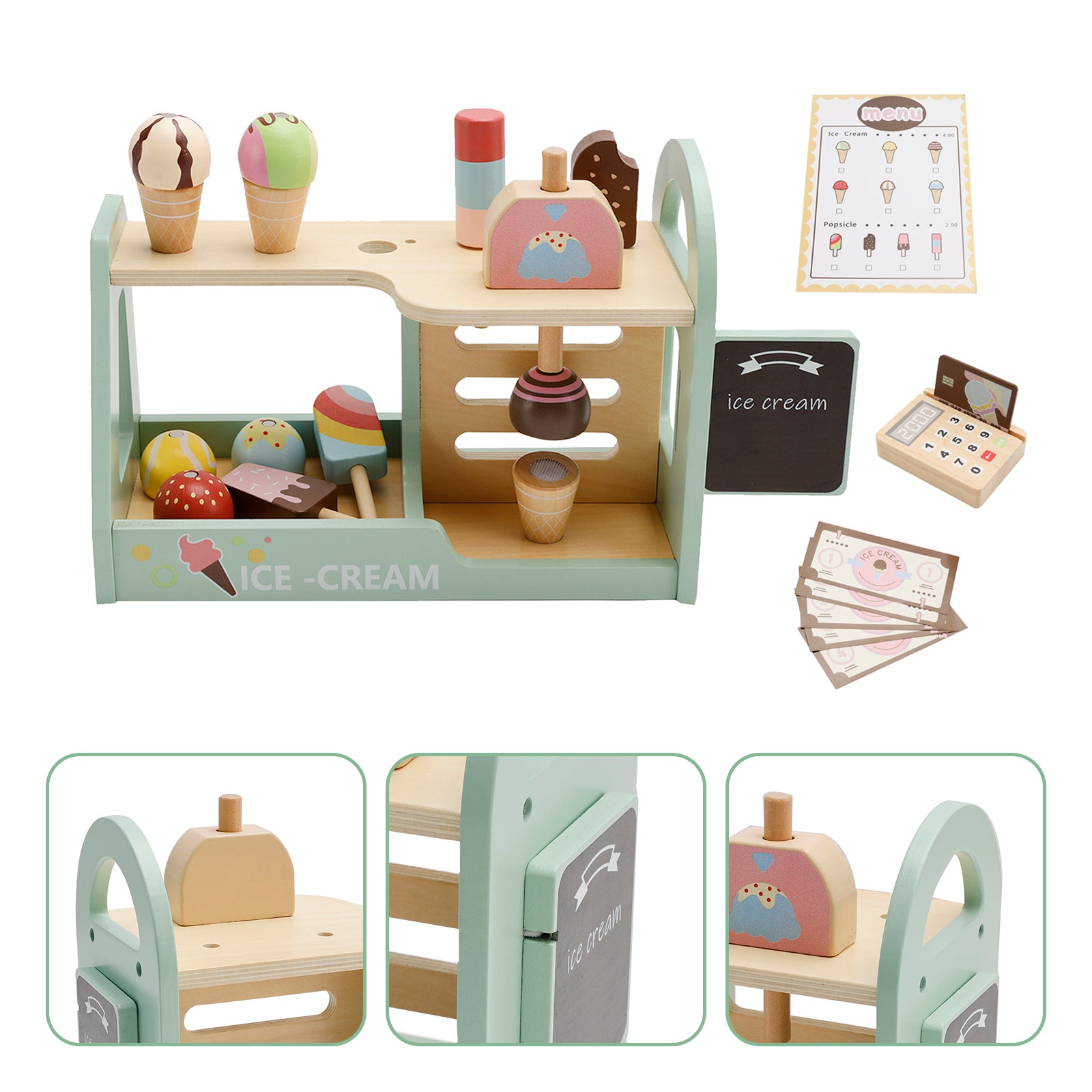 Simulation Dessert And Serve Ice Cream Counter Kid Play Educational Toy Set