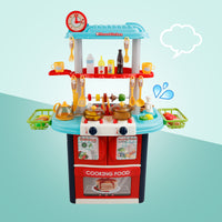 Plastic Tableware Kitchen Set With Sound, Light And Spray Function Kid Toy Blue