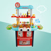 Plastic Tableware Kitchen Set With Sound, Light And Spray Function Kid Toy Blue