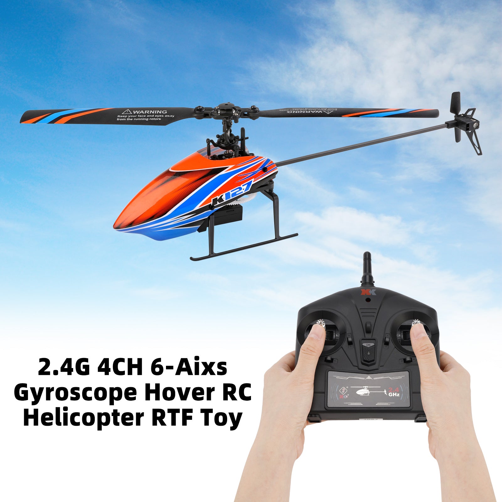 Wltoys K127 Helicopter 2.4G 4CH 6-Aixs Gyroscope Hover RC Helicopter RTF Toy