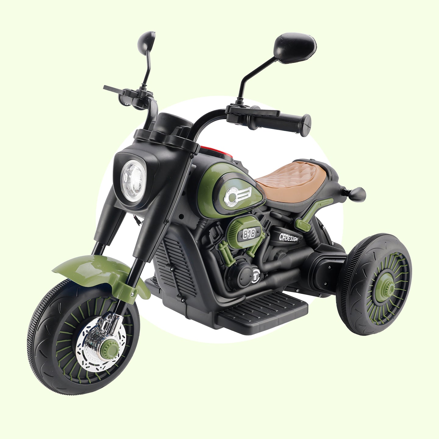 3-Wheel 6V Kids Ride-On Motorcycle with Music & Colorful Light – Green (Copy)
