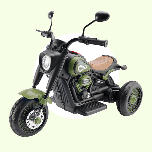 3-Wheel 6V Kids Ride-On Motorcycle with Music & Colorful Light – Green