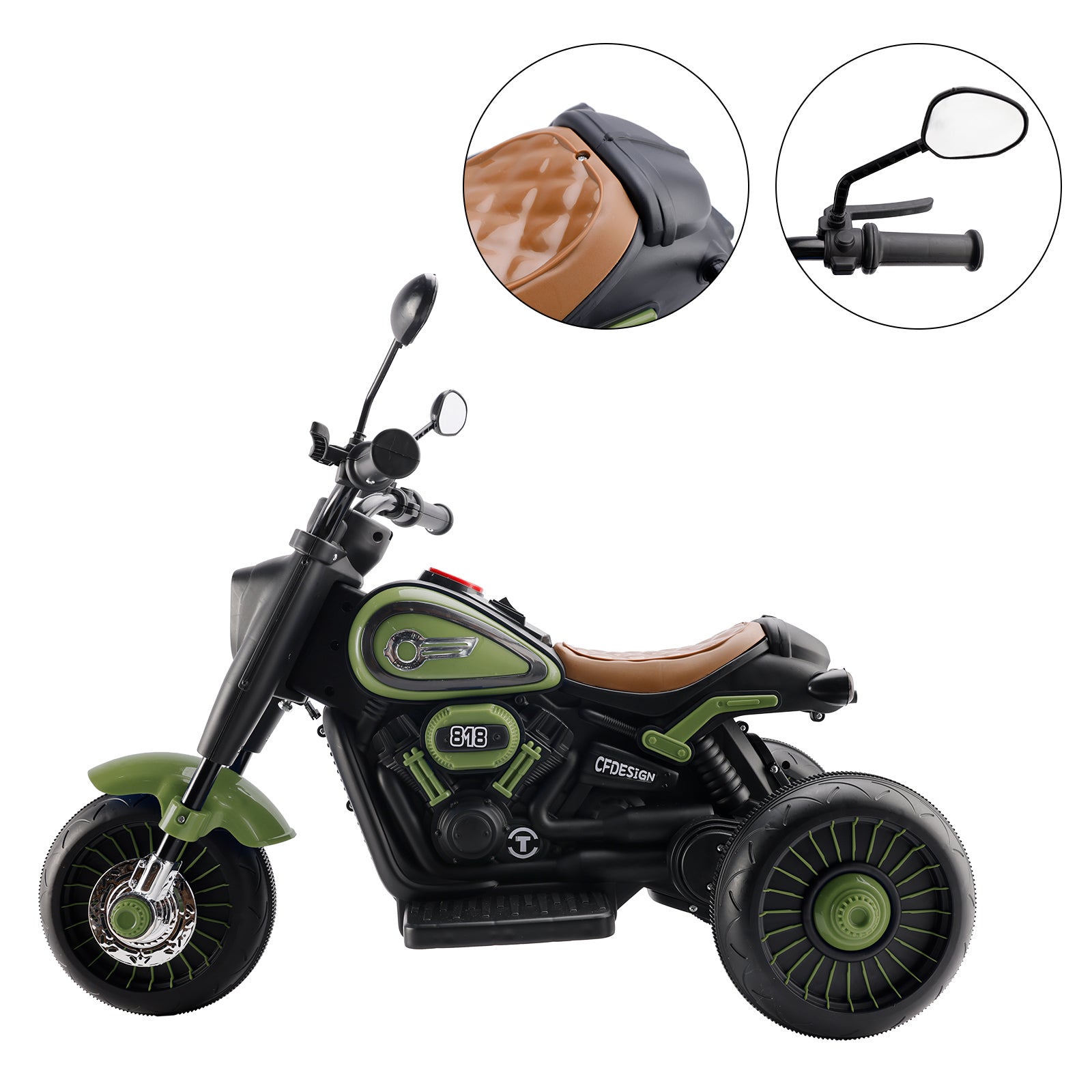 3-Wheel 6V Kids Ride-On Motorcycle with Music & Colorful Light – Green (Copy)