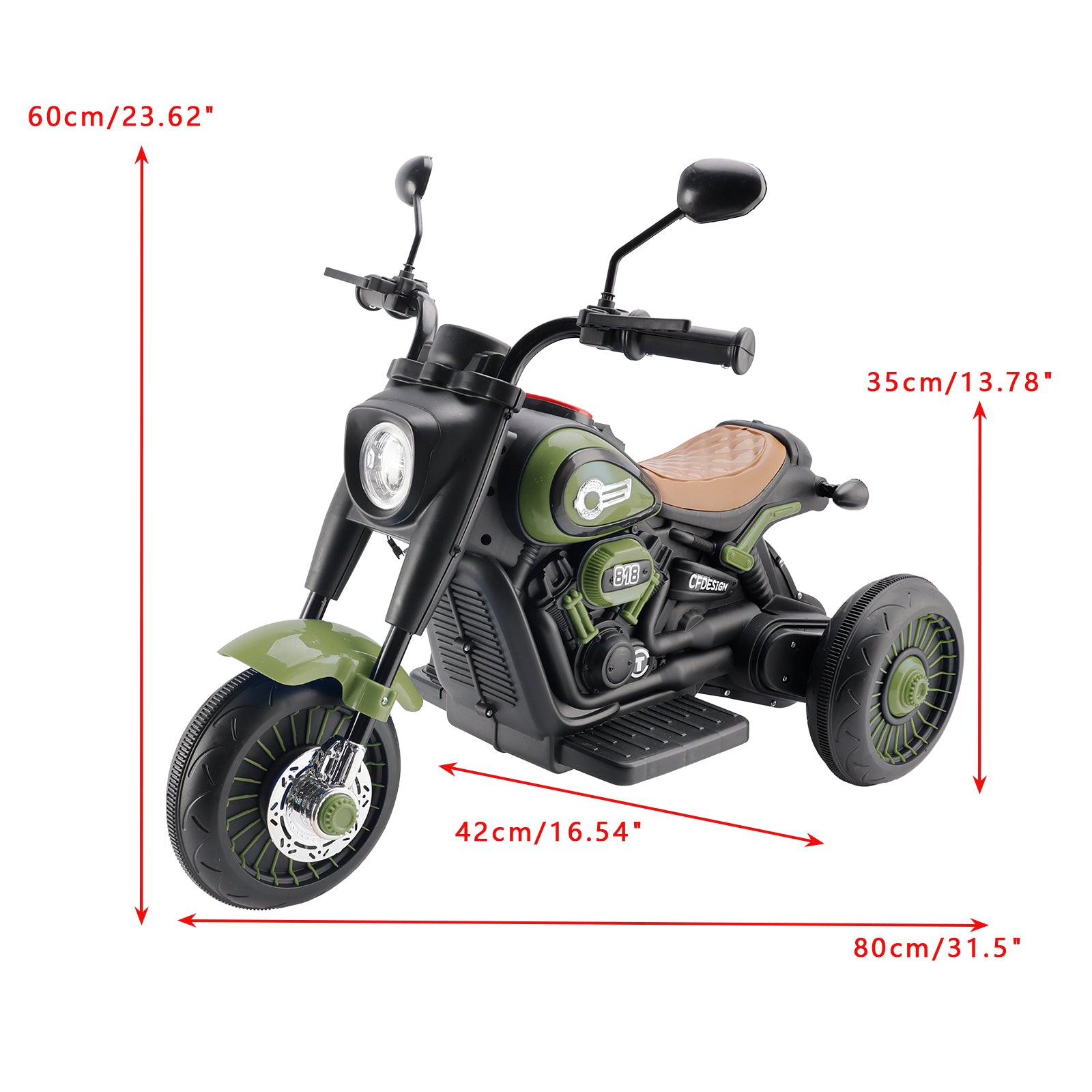 3-Wheel 6V Kids Ride-On Motorcycle with Music & Colorful Light – Green (Copy)
