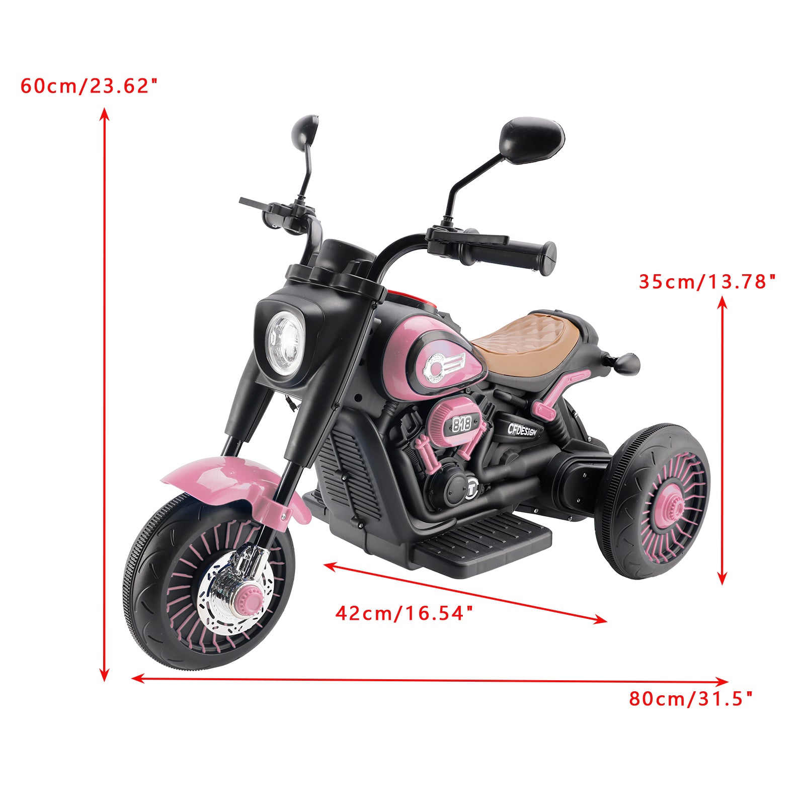3-Wheel 6V Kids Ride-On Motorcycle with Colorful Light & Music – Pink (Copy)