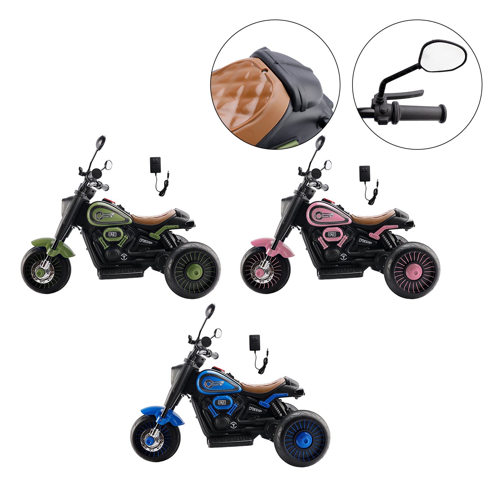 3Wheel 6V Kid Ride On Motorcycle Electric Toy With Colorful Light And Music