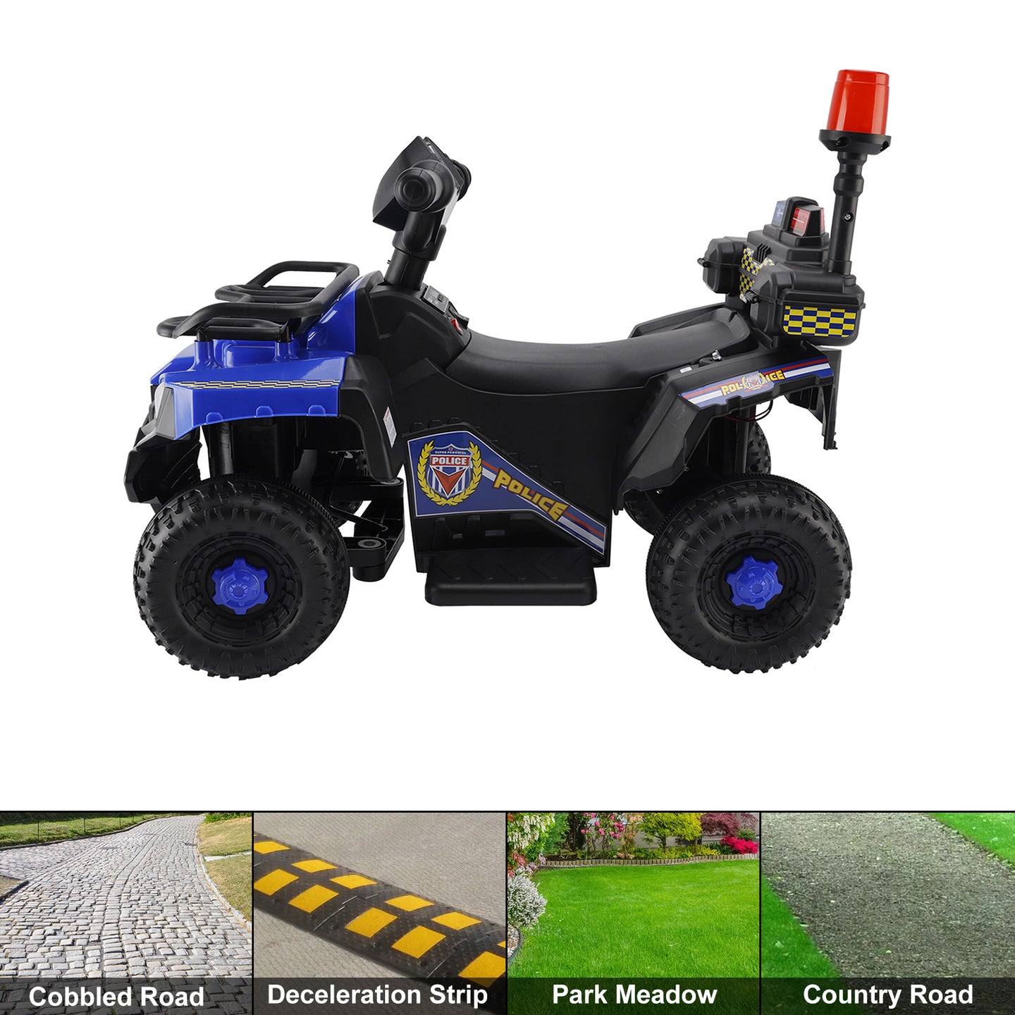 Dual Electric 6V Ride On Atv Police Car For Kid Toy Off-Road 4 Wheeler Car (Copy)