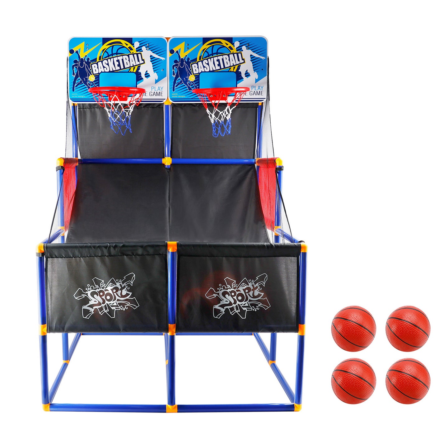Kid Dual Shot Basketball Arcade Game With 4 Balls Easy Quick Assembling Gift